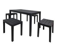 Set d'extérieur - DMORA - Table rectangulaire 4 bancs - Made in Italy - Anthracite