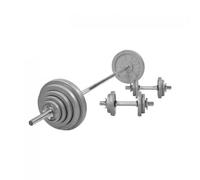 Set d'haltères barre longue en fonte 97,5 Kg