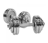 GORILLA SPORTS® Set d'Haltères Courts - 30kg, Ensemble Disques Poids, 2 Barre Ø 30mm, Poignée Moleté, Antidérapant, 4 Fermeture Étoile, Chromé - Kit Haltère Courte, Musculation, Domicile, Fitness, Gym