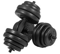 Set d'haltères courts de 30 KG avec disques à revêtement plastique - Gyronetics E-Series GN001