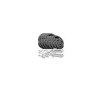 HOP-SPORT® Set d'Haltères en Fonte 96 kg, Barres courtes, longue, Curl ou Super SZ, Kit de Disques de poids, Ensemble complet pour musculation à domicile