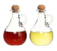 Set d'huile et de vinaigre - DKD HOME DECOR - 230 ml - Transparent - Liège et verre - 9x9x14,5 cm