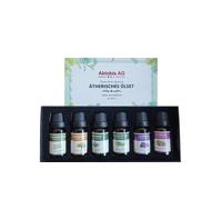 Set d'huiles essentielles de lavande, thym, eucalyptus, citronnelle, romarin et bergamote