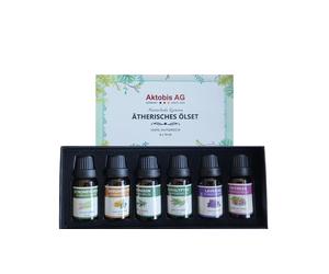 Set d'huiles essentielles de lavande, thym, eucalyptus, citronnelle, romarin et bergamote