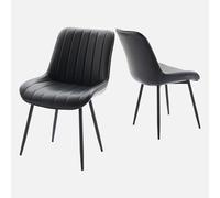 Set di 2 sedie da pranzo Moderne imbottite - Design contemporaneo - Schienale Alto - Gambe in Metallo Solide - Comfort Superiore - Facili da montare - Perfette per Sala da pranzo, cucina, salotto,