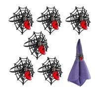 Set di anelli tovaglioli di Halloween - Fibbia del tavolo da festa spettrale, Pratico Porta delle vacanze | DECORAZIONE CELETAZIONE DELLA CENA DI MATURA, Accessorio tovagliolo versatile ragno con desi