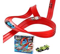 Set di binari per Auto Giocattolo - Gioco di Corse per Bambini per Bambini Con il Gioco per la CASA e il Giardino | Build in PVC Con Pista di aspirazione arrotolata, Pista per Auto portatili