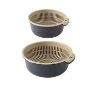 Set Di Ciotole pour apéritif - Ciotola Frutta | Friggitrice Per Cuocere Verdure avec Cestello | Fori Scolo Rapido Base Anticivolo Per Lavare Pâtes Setacciare Cucina | Base Anticivole