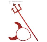 Set diablesse adulte horreur - WIDMANN - Accessoires de déguisement - Rouge - Strass