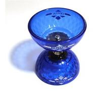 Set diabolo cristal rouge avec roulement + baguettes alu Bleu
