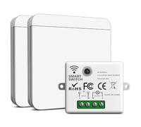 Set d'interrupteur sans fil 230V, interrupteur de sécurité émetteur et contrôleur récepteur, interrupteur mural étanche pour l'éclairage à commutation alternative jusqu'à 1500 Watts, contrôlez votre