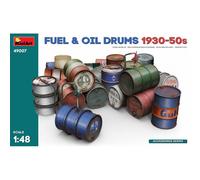 Set Diorama Miniart Fuel & Oil Drums 1930-50s 1/48 (49007) : 20 Fûts De Carburan