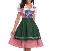 Set Dirndl Femme 3 Pièces Vintage: Robe Authentiquee, Tablier Ruban, Ruban Oktoberfest, Renaissance, Allemand Mariage Thème Vêtements Déguisement Adulte Carnaval Fête de la Bière