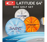 Set Disc Golf 3 Disques Classic - Latitude 64 - Saint, Fuse & Pure - Kit Débutant et Intermédiaire - Plastique Retro Durable, Gris ou argenté