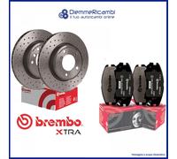 Set Disques Forés + Plaquettes Brembo Arrière Pour pour Peugeot 206 98- > 247MM