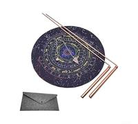 Set Divination pour cuivre 2 Tiges Pendule Tapis Set Divination | Inclut 2 tiges, 1 pendule, 1 tapis constellation, pour idéal débutants et experts, coffret complet prêt à l'emploi