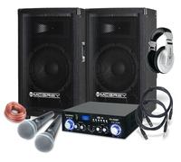 Set DJ Karaoke Chant Ensemble Enceintes Amplificateur Bluetooh Microphones 600W