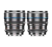 Set d'Objectifs Cinéma Manuels SIRUI Night Walker S35 16mm & 75mm T1.2 à Grande Ouverture pour Monture RF, Compatible RED Komodo, Canon R7, R10, C70, R50 (MS-2SRG,Gris Métallique)