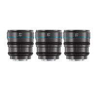 Set d'Objectifs Cinéma Manuels SIRUI Night Walker S35 24mm / 35mm / 55mm T1.2 à Grande Ouverture pour Monture X, Compatible Fujifilm X-H2, X-H2S, X-T4, X-T3, X-S10, X-S20 (MS-3SXG,Gris Métallique)