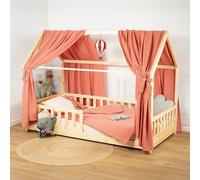 Ciel de lit cabane en gaze de coton duo 360 cm terracotta TU