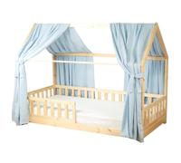 Sevira Kids - Set Double Ciel de lit cabane en Gaze de Coton - 130x360 cm Made in France