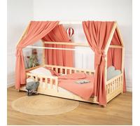Ciel de lit cabane en gaze de coton duo 360 cm terracotta TU