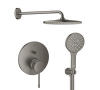 Set douche à effet de pluie avec bras Grohe Rainshower 26558AL0, mitigeur bain-douche Grohe Essence 24058AL1, 26574AL0, 26658AL0, 28362A01