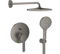 Set douche à effet de pluie avec bras Grohe Rainshower 26558AL0, mitigeur bain-douche Grohe Lineare 24064AL1, 26574AL0, 26658AL0, 28362A01