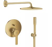 Set douche à effet de pluie avec bras Grohe Rainshower 26558GN0, mitigeur bain-douche Grohe Lineare 24064GN1, 26658GN0, 27400GN0, 28362GL1