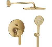 Set douche à effet de pluie avec bras Grohe Rainshower 26558GN0, mitigeur bain-douche Grohe Lineare 24064GN1, 26574GN0, 26658GN0, 28362GL1