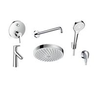 Set douche à effet de pluie Hansgrohe Select 26522400, mitigeur bain-douche Hansgrohe Talis S 72405000, 72021000, 27413000, 26421400, 27454000