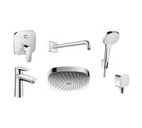 Set douche à effet de pluie Hansgrohe Select 26524400, mitigeur bain-douche Hansgrohe Talis E 71745000, 71710000, 27446000, 26425400, 26457000