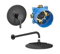 Set douche à effet de pluie Roca Rainsense A5B3950CN0, mitigeur de douche Roca Naia Black A5A2B96CN0, A525869403, A5B0250CN0