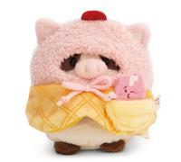 NICI peluche doudou vache Moona 8 cm – milk-shake & costume de glace molle en boîte cadeau, blanc