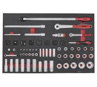 Set douilles et embouts Foam4x4 tray 1/4- 1/2 126 pièces Teng Tools TTESK126