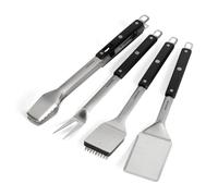 Set d'Outils BBQ 4 pièces en Acier Inoxydable BURNHARD® - Fermeture Magnétique, Œillets de Suspension, Tête de Brosse Remplaçable, Format Pratique, ABS Résistant aux Chocs