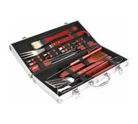 Set d'outils BBQ - Ustensiles pour le barbecue - Pour le barbecue - Accessoires BBQ avec boîte de rangement en aluminium - Set complet pour les fans de barbecue - 18 pièces