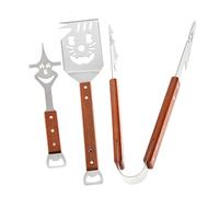 Set d'Outils de Barbecue - Acier Inoxydable Compact Spatule Pince et Fourchette,Accessoires de Grill Robustes - pour Hommes de la Famille