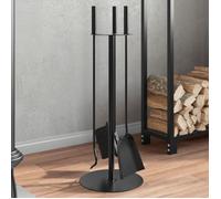 Set d'outils de cheminée 4 pcs 22x59 cm acier