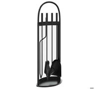 Set d'outils de cheminée - vidaXL - Acier - Noir - 5 pièces - Pratique et durable