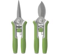 Set d'outils de jardin Outsunny 2 pièces Outils de jardin en acier inoxydable avec sécateur Vert+Argent