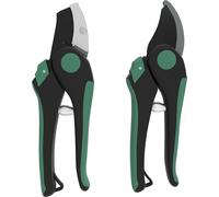 Set d'outils de jardin Outsunny 2 pièces Outils de jardin en métal avec sécateur bypass Sécateur à enclume Vert+Noir
