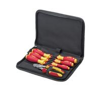 Wiha Jeu d'outils électricien 38020 – Tournevis et pinces coupantes diagonales SYSTEM 6 – 7 pièces