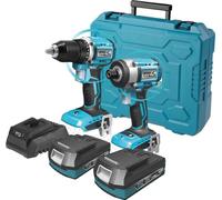 Set D'outils En Mallette Dedra Sas+All Ded7030A03, Tournevis, Tournevis, Deux Batteries Rechargeables (2Ah Et 4Ah), Chargeur, Accessoires 13 Pcs.