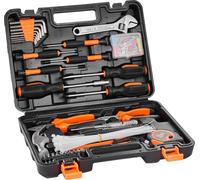 Set d'outils SucceBuy, 132 pièces d'outils ménagers généraux, avec mallette de rangement portable, en acier de haute qualité, pour l'entretien de la maison, le bricolage et les réparations automobiles