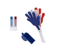 Set du Supporter Tricolore - Clap Clap + Sifflet + Maquillage