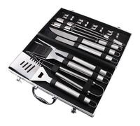 Set d'Ustensiles Bbq pour Grillades - SOTECH - 18 ustensiles en acier inoxydable - Mallette en aluminium