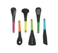 Set d'Ustensiles de Cuisine 6 Pièces avec Poignée Ergonomique et Support Rotatif Multicolore