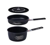 Set d'ustensiles de cuisine de camping, de randonnée | Répartition uniforme de la chaleur pour rôtir, braiser, mijoter, poignées amovibles pour camping-car, camping, chasse, randonnée