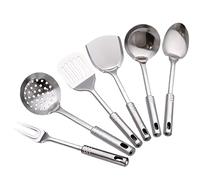 Set d'ustensiles de Cuisine en Acier Inoxydable Ustensiles de Cuisine en Inox Antiadhésif Couverts de Cuisine Antiadhésifs pour la Cuisson et la Cuisson (6 Pièces)